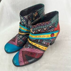 Socofy Women Multicolor Ankle Boots Size 9.5/41